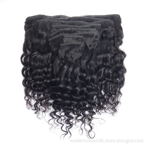 Factory Wholesale price 100 human hair  clip in hair extensions vendors cuticle aglined brazilian hair
